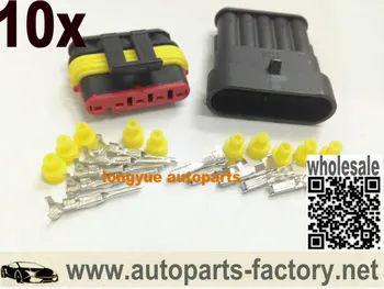 

longyue 5 way pin 10 kit set modo impermeabile filo elettrico connecttore