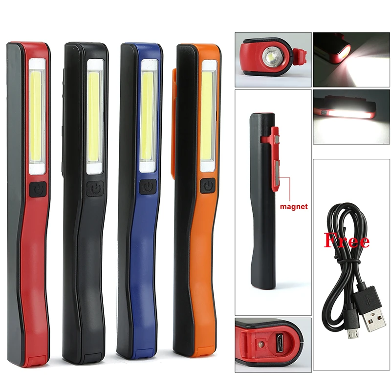 Inspektion Lampe COB LED USB Magnetische Stift Clip Hand Work Taschenlampe PK Inspektion Lampe COB LED USB Magnetische Stift Clip Hand Work Taschenlampe PK