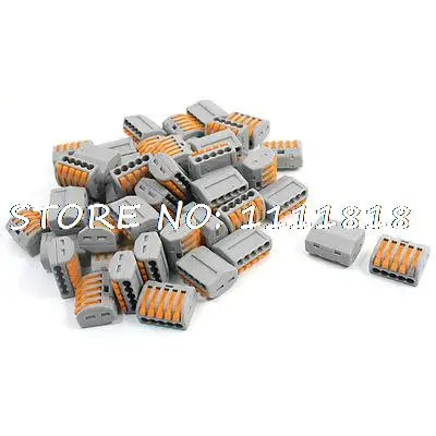

AC 250V 32A 0.08-2.5mm2 0.08-4.0mm2 5 Way Lever Terminal Block 50 Pcs