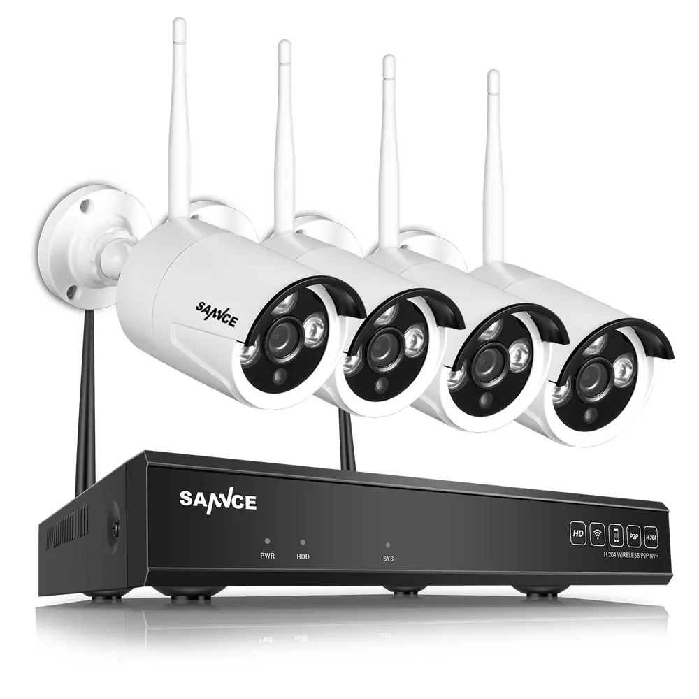 

SANNCE 4CH Wireless NVR Surveillance Kit 720P HD Wifi IP Camera Outdoor IR Night Vision CCTV System Home Security Vedio Recorder
