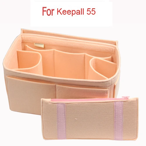 Подходит для Speedy keepall 45 50 55 60 восхитительная настраиваемая фетровая сумка-Органайзер Кошелек вставка(w/карман для подгузников Съемная сумка на молнии - Цвет: Keepall-55