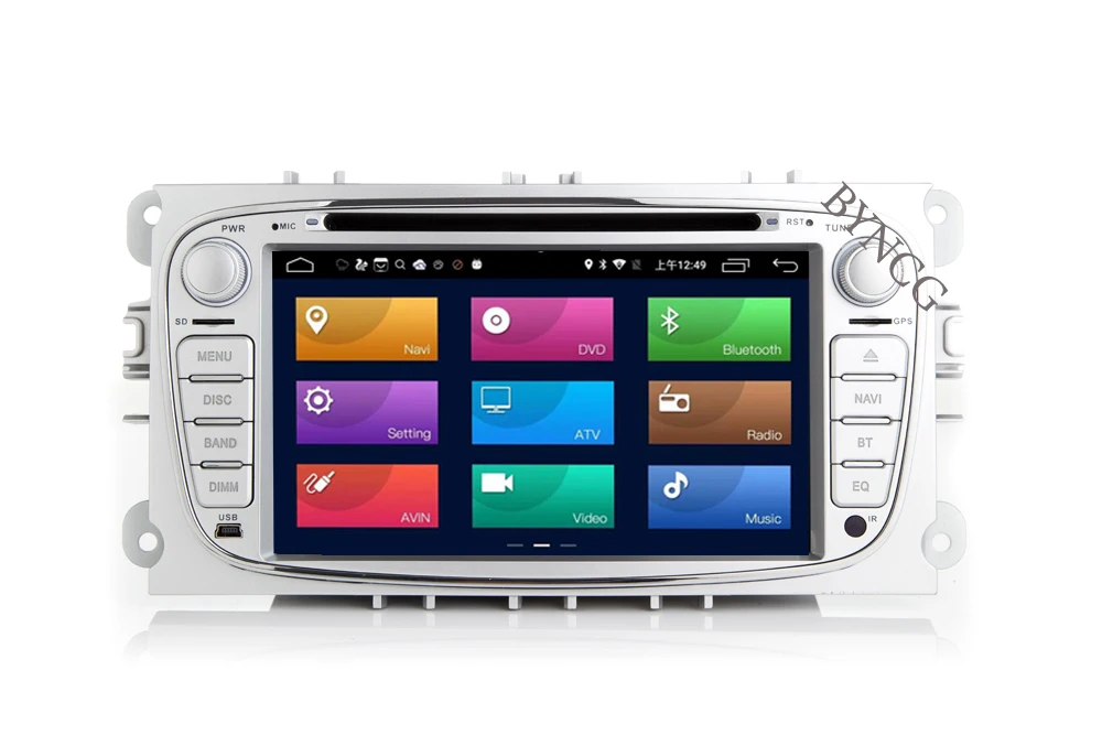 Best BYNCG 2din Android 8.1 Quad Core Car DVD Player GPS Navi 2G ROM for Ford Focus 2008-2011 Mondeo Galaxy with Audio Radio 16-32GB 1
