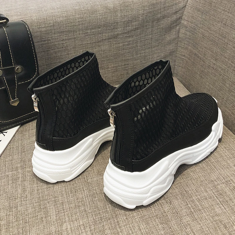 Fujin/Прямая поставка женская обувь на плоской подошве Chaussure модная сетчатая
