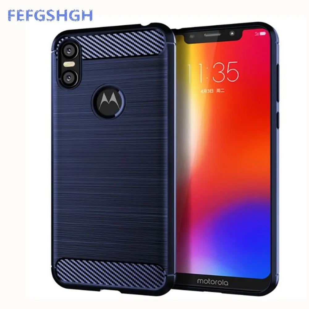 Чехол из углеродного волокна для Motorola P30 Play резиновый силиконовый чехол телефона