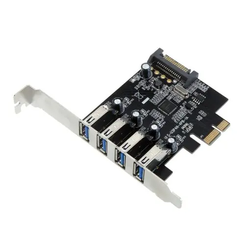 

CAA Hot 4-Port SuperSpeed USB 3.0 PCI Express Controller Card Adapter 15-pin SATA Power Connector Low Profile