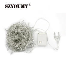 SZYOUMY свет шнура 200 светодиодный 20 м 8 режимов Рождественские Свадебные лампочки для праздника AC 220 V Наружная Водонепроницаемая Рождественская лампа