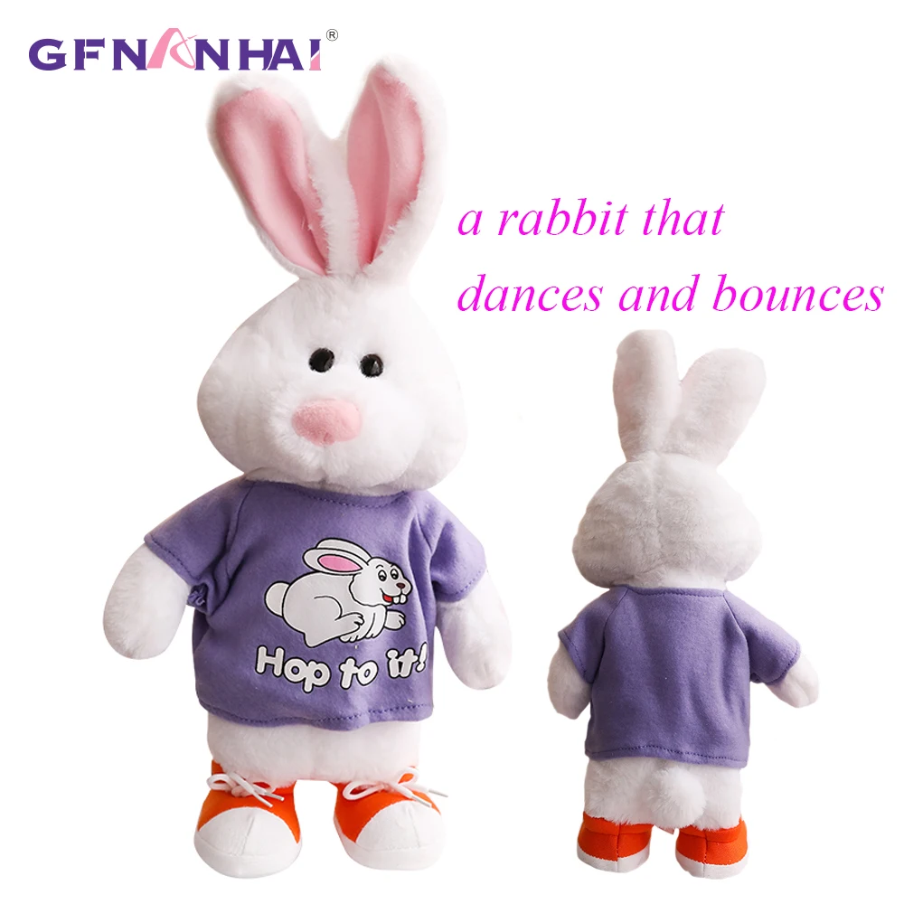

1pc 50cm Lovely Electric Dancing Rabbits Plush Toy Funny can bouncing and vivacious Animal Rabbits Dolls Stuffed Toys for Baby