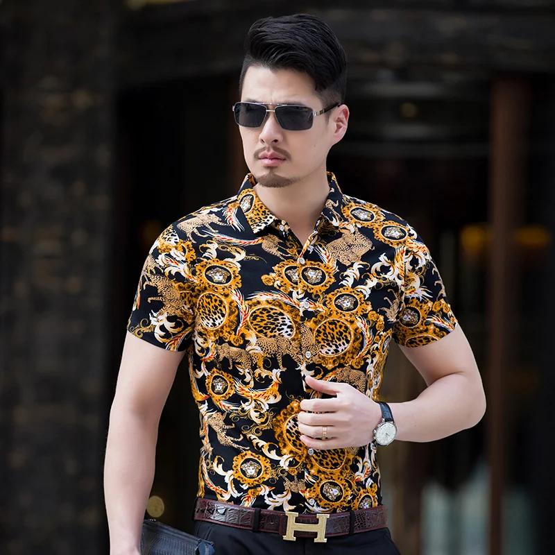 

KUYOMENS Camisa Masculina Men Shirts Brand 2017 New Summer Style Short sleeve Square