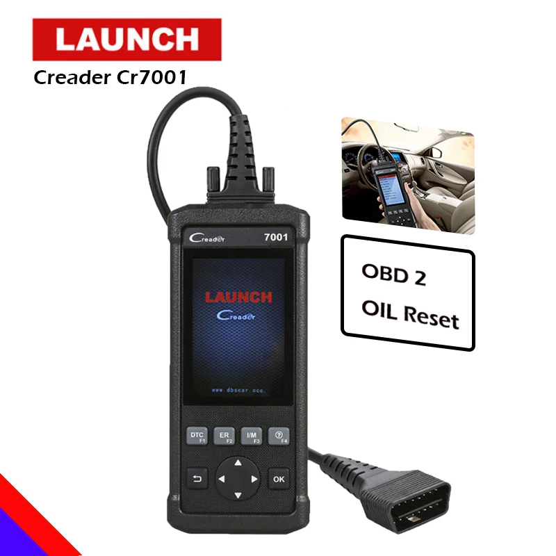 

LAUNCH CReader 7001 OBD2/EOBD&CAN Code Reader Scanner Auto OBD 2 Diagnostic Scan Tool Portable Universal for Oil Reset Function