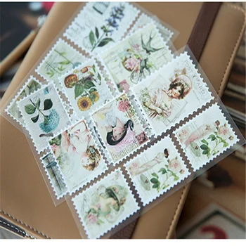 

3sheets/lot Vintage Pocket Stamps Paper Stickers DIY Dairy Hand Account Sticker Scrapbooking Label Stickers For Album Decoration
