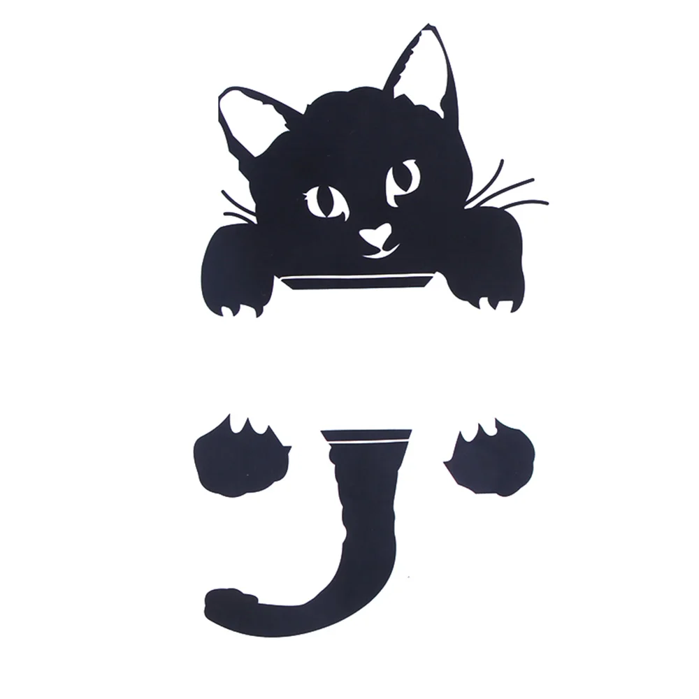 Cat Wall Stickers Light Switch Decor Decals Removable Funny Black Cat