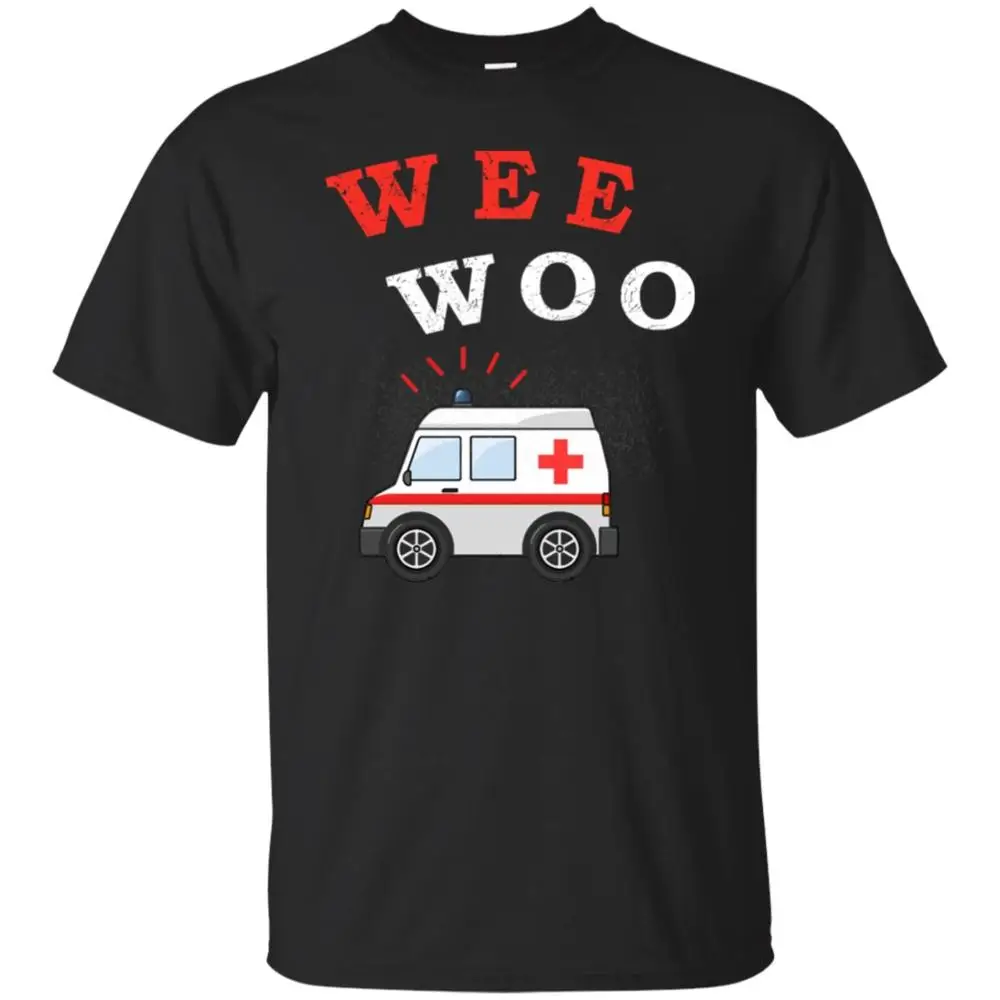 Мужская футболка с короткими рукавами Wee Woo скорая помощь Amr Забавный Ems Emt новинка