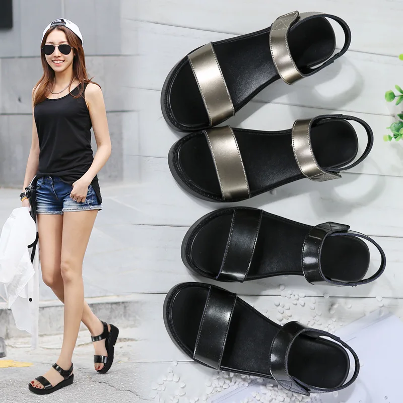 4195 P جديد المرأة الصنادل سميكة سوليد الصنادل المرأة جلدية زيادة السيدات 4195 P جديد المرأة الصنادل سميكة سوليد الصنادل المرأة جلدية زيادة السيدات