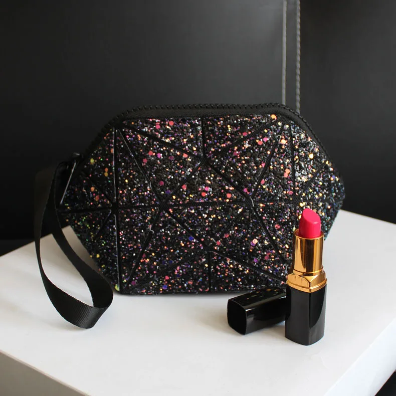 

New Fashion Make Up Bag Sequins PU Casual Cosmetic Bags Cases Women Makeup Pouch Travel Organizer Toiletry Kit Friend Gift