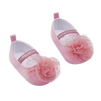 

0-18M Toddler Baby Girl Lace Floral Princess Shoes cute pom shoes Infant Prewalker New Born Baby Shoes for girls