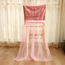 100 шт блестки ленты для свадебных стульев украшения органза тюль Подвязка из спандекса для стула лук блестящий чехол Галстуки Для Свадьба Стулья