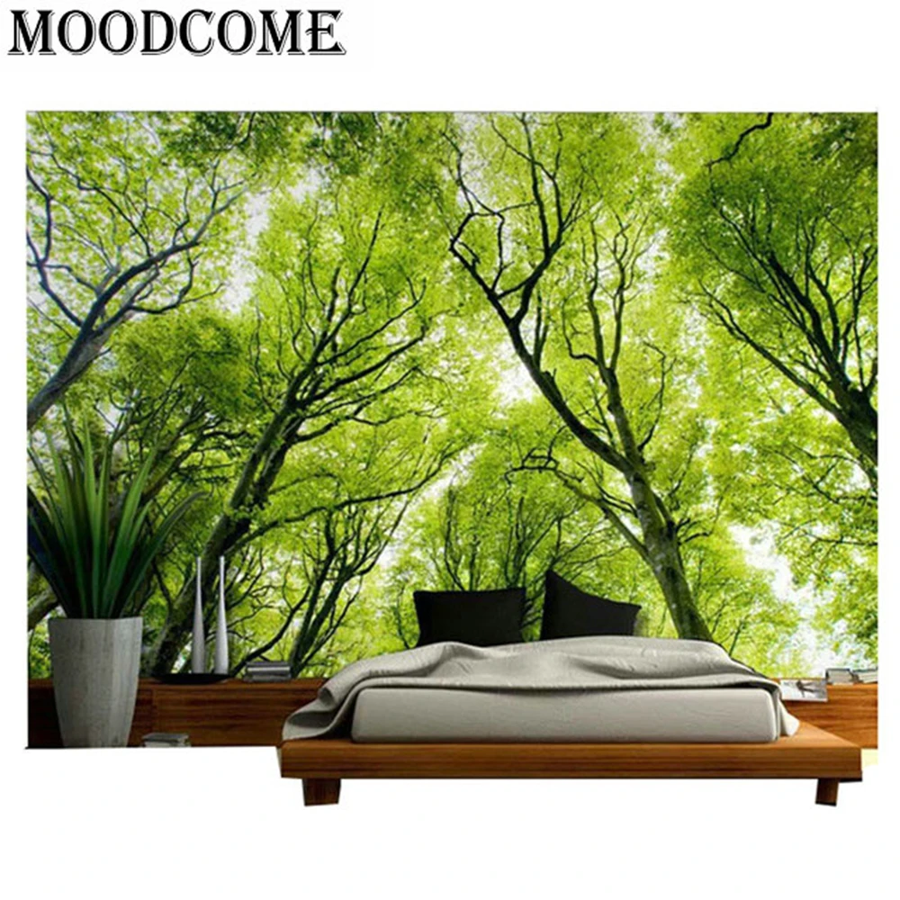 

green trees forest tapestry home decorative wandkleed polyester 2017 new design forest wall blanket