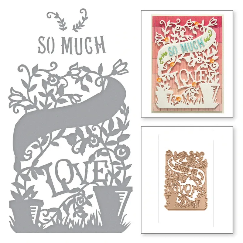 

Love So Much Metal Cutting Dies Scrapbooking DIY Card Album Making Craft Embossing Stencil Template Decor New Dies 2019