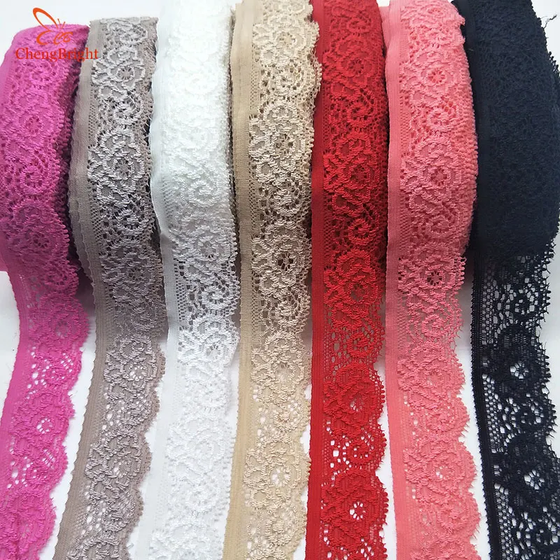 ChengBright 10 Yards di Alta Qualità Stretch Elastico Nastro di Pizzo Pizzo Tessuto Ricamato Del Merletto Passamanerie per Cucire Tessuto di Pizzo