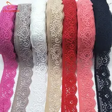 Pijama elástico de renda, fita de renda elástica e de alta qualidade, tecido bordado com renda, para costura e tecido de renda