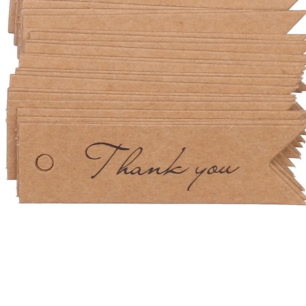 100 шт. ярлыки для багажа с надписью Thank You из крафт бумаги|Открытки и приглашения| |