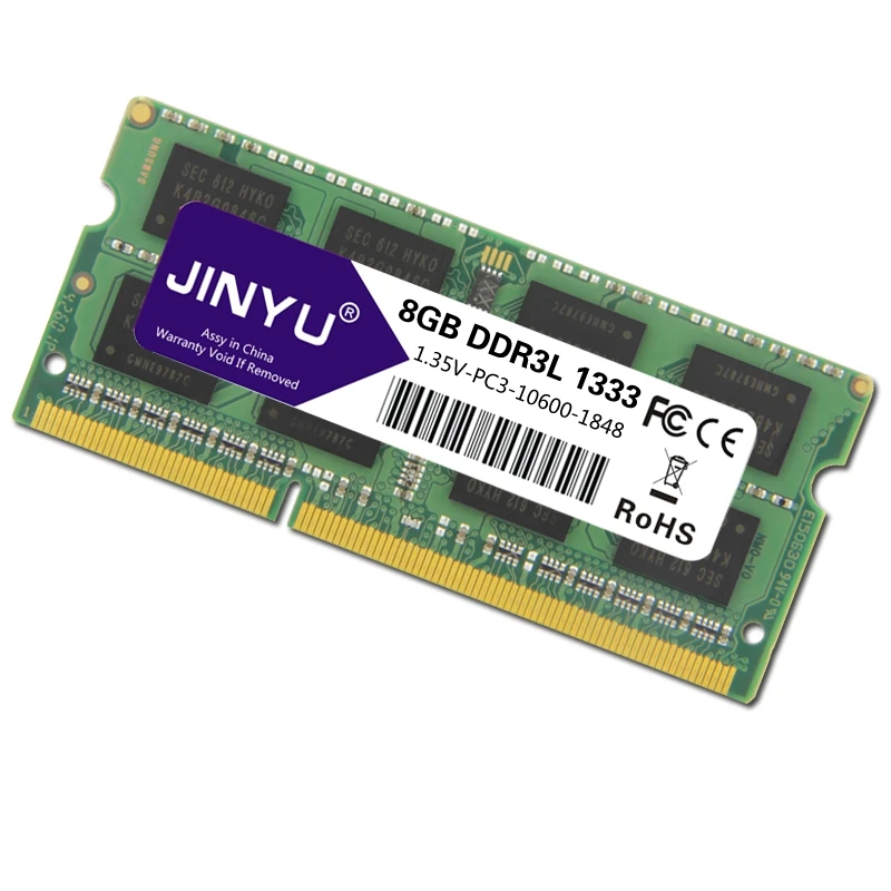 JINYU Ddr3 низкое напряжение 8G 1,35 V 204Pin Ram память для ноутбука