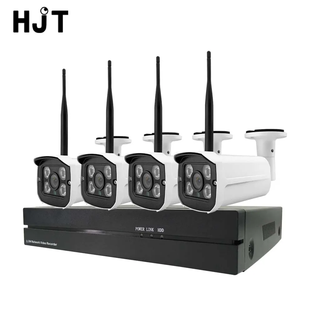 HJT 4CH беспроводная Wifi 1080P IP камера Система ИК Ночная запись 8CH NVR CCTV комплект
