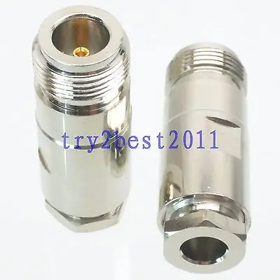 

10pcs Connector N jack pin clamp RG5 RG6 5D-FB LMR300 RF COAXIAL straight