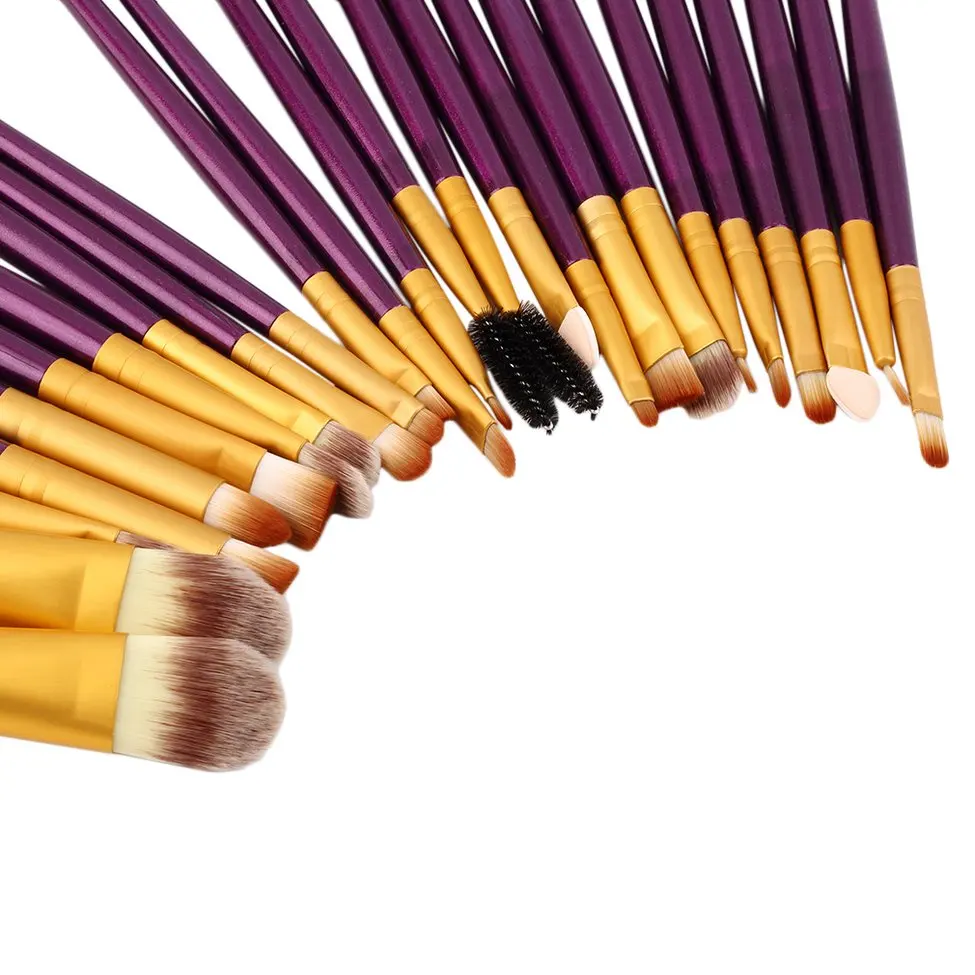 

Makeup Brushes Set Pro Pink Purple Soft Fiber Foundation Eyeshadow Powder Cream Base Brush Cosmetic Make Up Tools