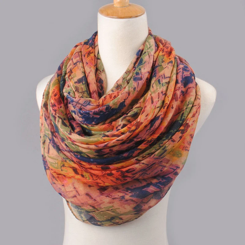 New Special Print Adult Thin Long Design Cotton Scarf Women's Autumn And Winter Bali Yarn Oversized Beach Towel DF1286 |