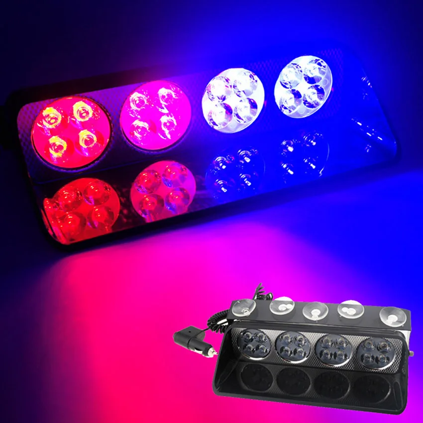 1set 48W Led Winshield Warning Light Car Window Flashing Strobe Viper