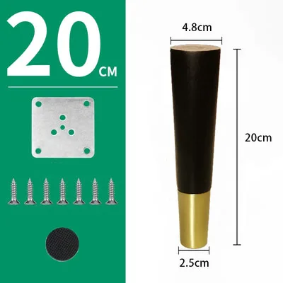 4 шт./лот деревянные ножки ТВ шкаф поддержка дивана ножки аксессуары для мебели латунные чашки твердые деревянные ножки - Цвет: Зеленый