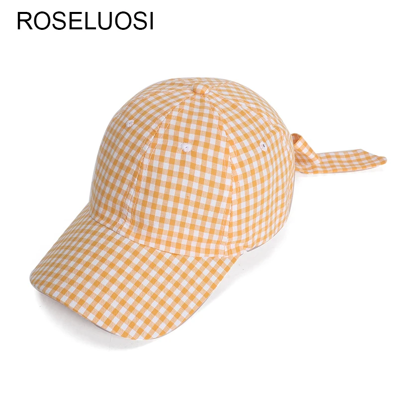 ROSELUOSI Для женщин плед Бейсбол Кепки 2018 Новое поступление Лето Hat Casquette Femme