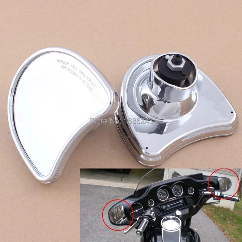 

New Chrome Fairing Mount Mirrors Rearview Fits For 96-13 Harley Street Glide Electra Glide FLHX FLHT FLHTC 96-13