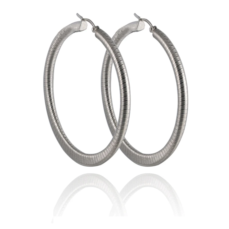 

E5156 Europen and American Big Circle Silver Plated Hoop Earrings For Women High Quality Fashion Jewelry Thin Earrings Pierced