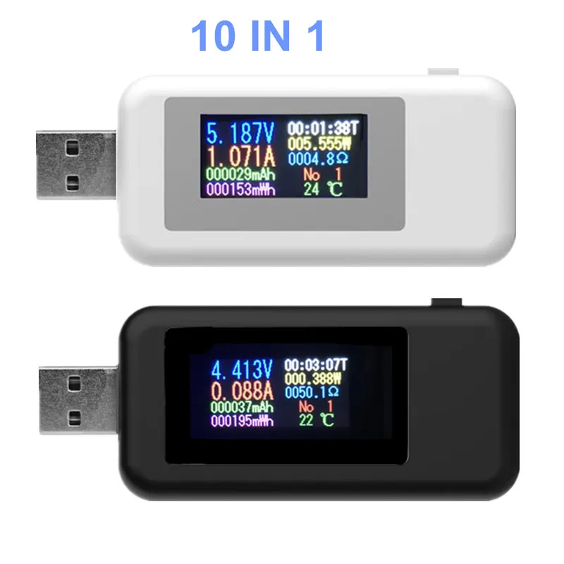 10 в 1 USB измерительный вольтметр амперметра USB тестер Напряжение Ток Тестер мощности питания метр Напряжение Ток скидка 20%