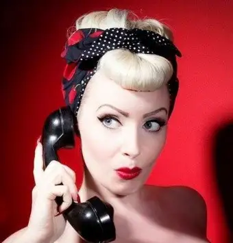 1950s Women Vintage Cherry Polka Dot Pinup Rockabilly Hair