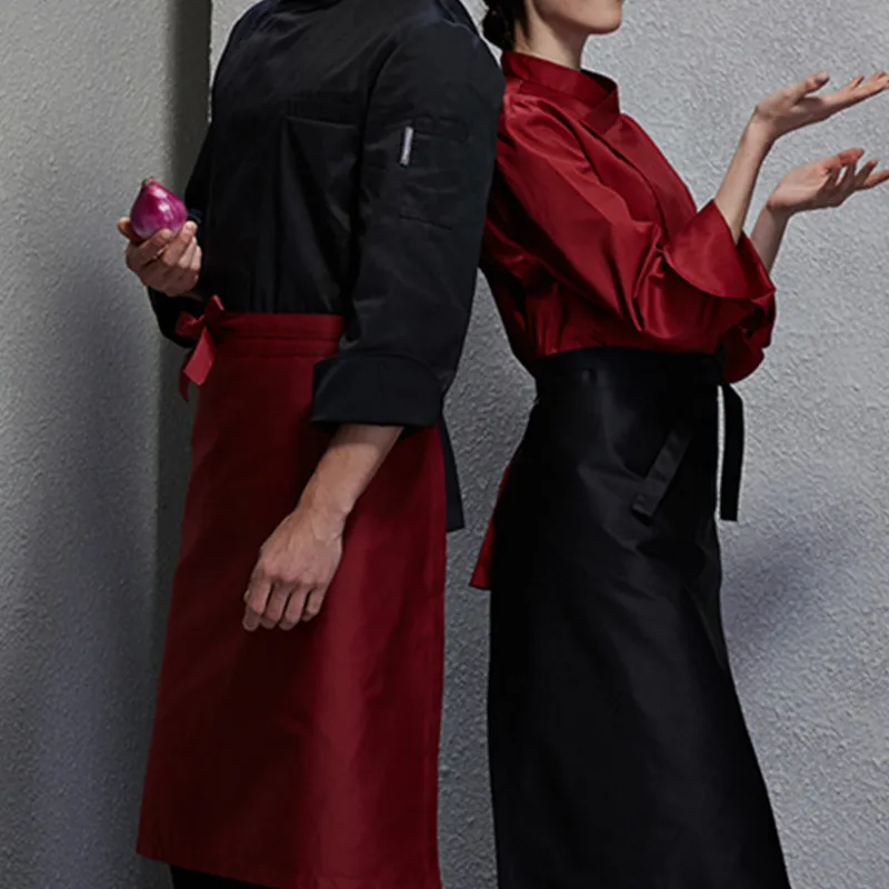 Половинчатый фартук из полихлопка на талии для бариста официанта кафе барбекю