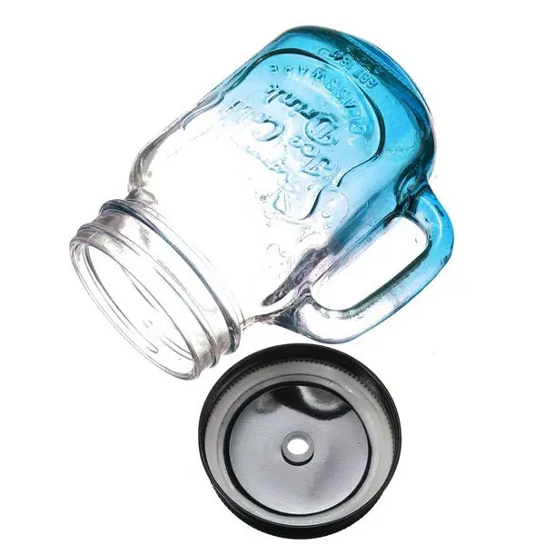 Горячая модная винтажная стеклянная Питьевая тара Бутылка Чашка 500 мл/17 унций, синий