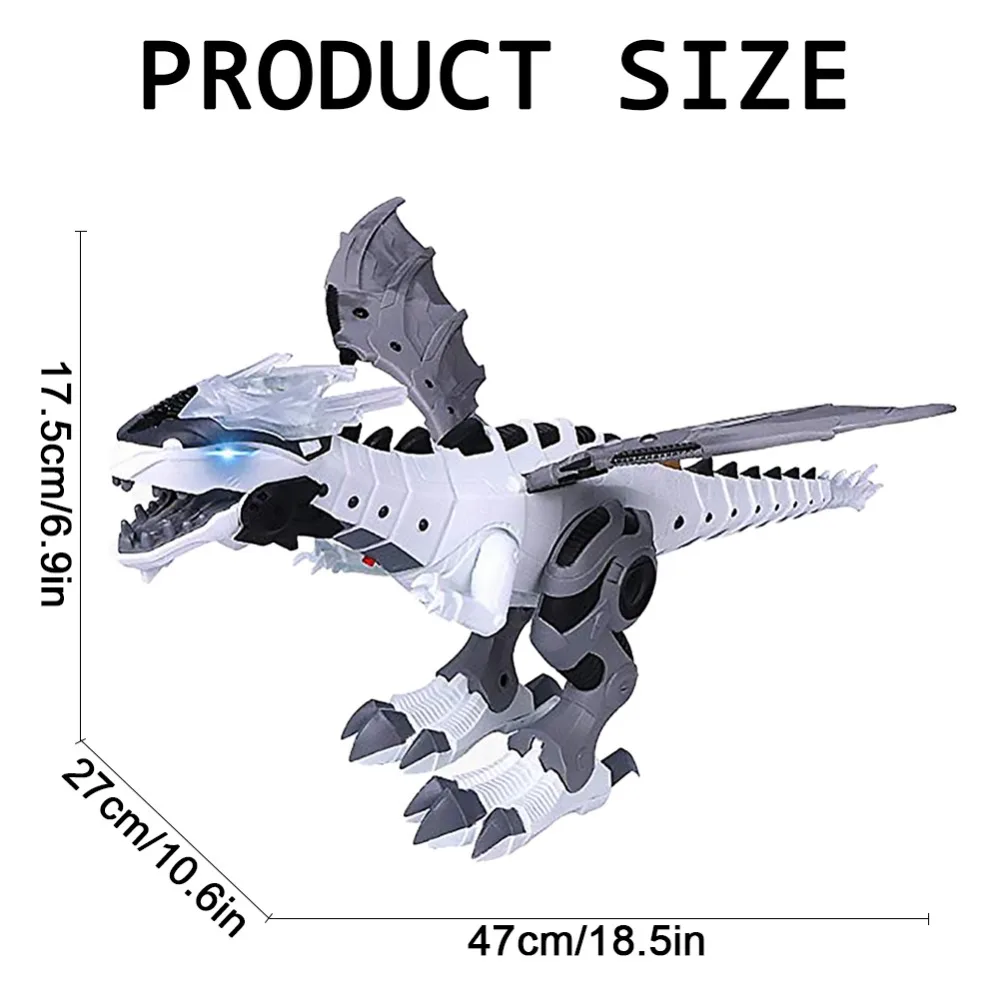 Электрическая игрушка Большой размер прогулочный спрей динозавр робот с легким звуком механические динозавры модель игрушки для детей