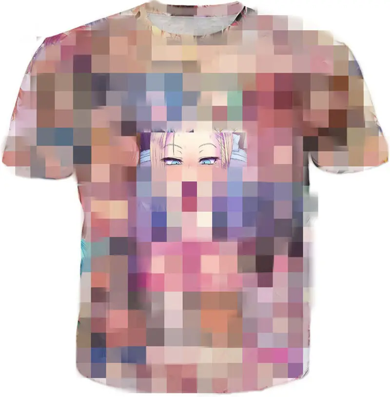

Ahegao Anime Mens Tshirts Colorful Short Sleeve Casual Tops Summer Quality T-Shirt Camisetas Hombre 3D Printed Unisex Tops Tees