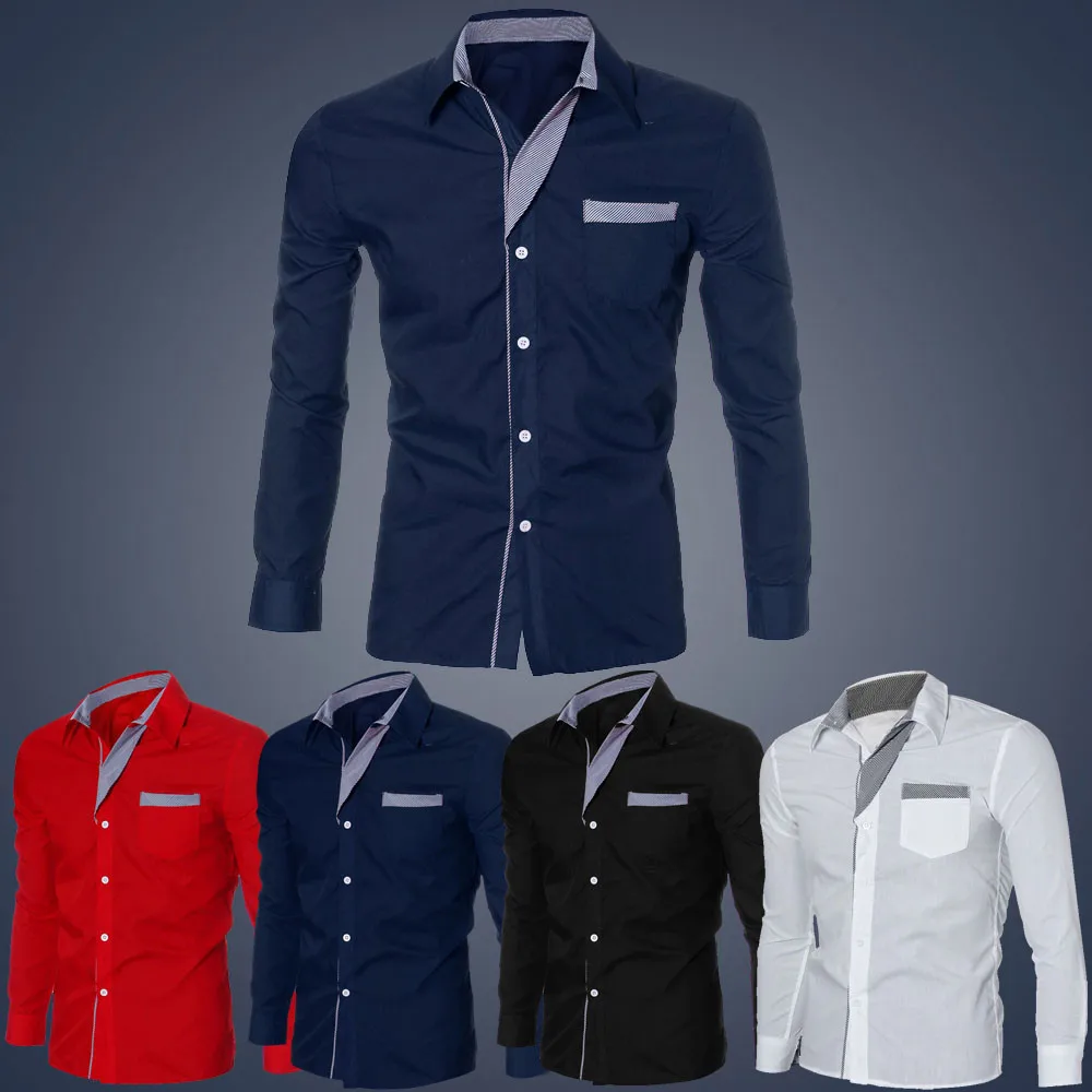 

2019 Men Fashion Casual Long Sleeved Printed shirt Slim Fit Male Social Business Dress Shirt Brand Men Clothing Soft Comfortable
