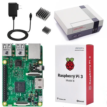 

4 in 1 Raspberry Pi 3 Kit Wifi & Bluetoothal Raspberry Pi 3 Model B +Heatsinks with Power Supply+Retroflag NESPi Case