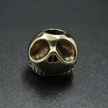 Бусины для ножей из чистой меди, бусины для тыквы, латунные бусины для Хэллоуина, черепа, веревки, инструменты для повседневного использования, бусы на веревочке, 1 м, паракорды