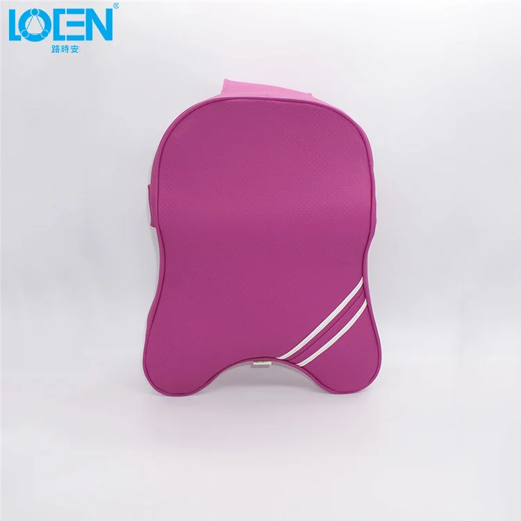 1* 3D подушка для шеи из искусственной кожи с эффектом памяти, супер мягкая подушка для шеи с эффектом памяти, чехол для автомобильного сиденья, подушка для подголовника, тканевая подушка - Название цвета: Purple PU cover