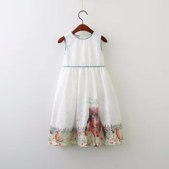 

Girl Princess Dress Summer Girl Graffiti Printing Dress Kids Sleeve less Clothing For 1~8 Y 6 P/L