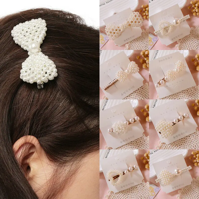 

Pearl Hair Accessories 2019 Fashion Popular Hair Clips For Women Snap Barrette Stick Hairpin Girls Hair Accessories Gift
