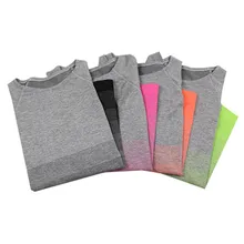 Женские рубашки для йоги женские бесшовные активные с длинным рукавом тренировки бега спорта досуга Женские топы рубашки#3n15