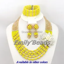 Африканская бижутерия, набор винтажных ювелирных изделий, 5 рядов, нигерийские Свадебные африканские бусы, комплект ювелирных изделий,,, AEJ063