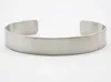 Wholesale Bulk Unisex Blank Metal Cuff Bangles Bracelets 316L Stainless Steel Plain Silver Color Bangles For Men Women 3